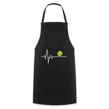 ECG Tennis Ball Gift Tennis Shirt Gift Idea - Cooking Apron - black - Front - AI Model Male 185 dark (185cm)