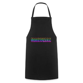 marcelle rs arc-en-ciel - Tablier de cuisine - noir - Devant - AI Model Male 185 dark (185cm)