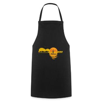 Moon Guitar Lake Coucher de soleil Stand Up Paddle - Tablier de cuisine - noir - Devant - AI Model Male 185 dark (185cm)