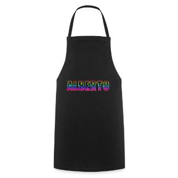 alberto rs regenbogen - Kochschürze - Schwarz - Vorne - AI Model Male 185 dark (185cm)
