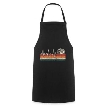 Camera, Photographer, Heartbeat - Cooking Apron - black - Front - AI Model Male 185 dark (185cm)