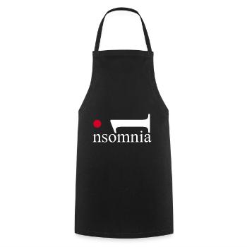 Insomnia. Sleep? What is that? Mind over Mattress. - Cooking Apron - black - Front - AI Model Male 185 dark (185cm)