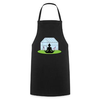 Gärtnern ist mein Yoga Frau mit Schaufel Schere - Kochschürze - Schwarz - Vorne - AI Model Male 185 dark (185cm)