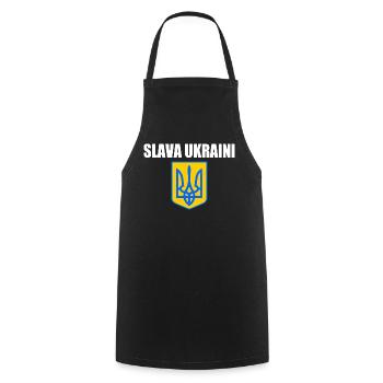 Ukraine - Cooking Apron - black - Front - AI Model Male 185 dark (185cm)
