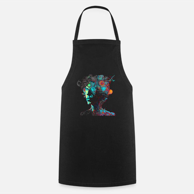 Art Psychédélique, Lunettes - Open Mind - Tablier de cuisine - noir
