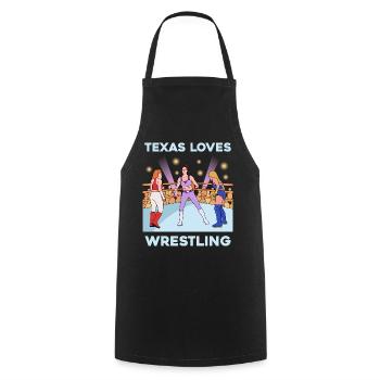 Conception de lutte au Texas pour les fiers fans du Texas - Tablier de cuisine - noir - Devant - AI Model Male 185 dark (185cm)