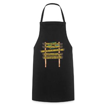 Kilimandjaro - Panneau du pic Uhuru - Tablier de cuisine - noir - Devant - AI Model Male 185 dark (185cm)