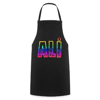 Ali R's Rainbow - Cooking Apron - black - Front - AI Model Male 185 dark (185cm)