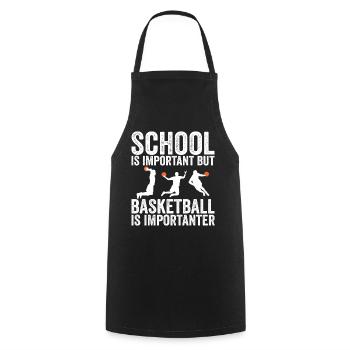 Schule ist wichtig, aber Basketball ist noch wichtiger - Kochschürze - Schwarz - Vorne - AI Model Male 185 dark (185cm)