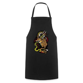Dragon Serpent Tigre - Tablier de cuisine - noir - Devant - AI Model Male 185 dark (185cm)