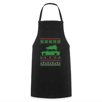 Christmas Ugly Sweater - Cooking Apron - black - Front - AI Model Male 185 dark (185cm)
