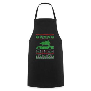Christmas Ugly Sweater - Cooking Apron - black - Front - AI Model Male 185 dark (185cm)