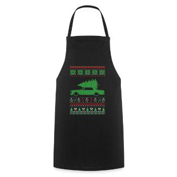 Christmas Ugly Sweater - Cooking Apron - black - Front - AI Model Male 185 dark (185cm)