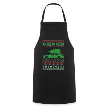 Christmas Ugly Sweater - Cooking Apron - black - Front - AI Model Male 185 dark (185cm)