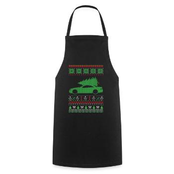 Christmas Ugly Sweater - Cooking Apron - black - Front - AI Model Male 185 dark (185cm)
