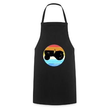 Tractor motif gift for children and farmer - Cooking Apron - black - Front - AI Model Male 185 dark (185cm)