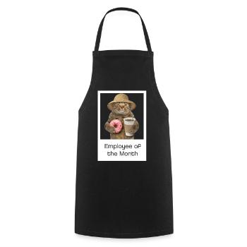Cat Design -Cat Shirt - Employee of the month - Cooking Apron - black - Front - AI Model Male 185 dark (185cm)