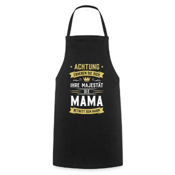 Attention ! Sa Majesté la maman entre dans la pièce - Tablier de cuisine - noir - Devant - AI Model Male 185 dark (185cm)