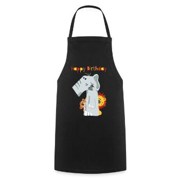 Happy Birthday - Erster Geburtstag - Zahl Eins - Cooking Apron - black - Front - AI Model Male 185 dark (185cm)