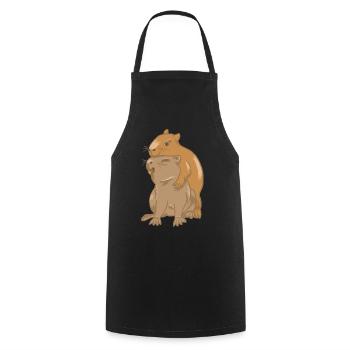 Hug of capybara babies - Cooking Apron - black - Front - AI Model Male 185 dark (185cm)
