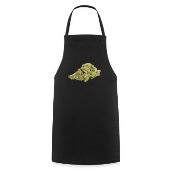 Single Cannabis / Weed Bud / Blüte - Kochschürze - Schwarz - Vorne - AI Model Male 185 dark (185cm)