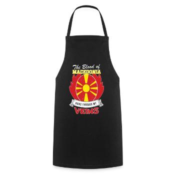 Macédoine Le sang coule dans mes veines - Tablier de cuisine - noir - Devant - AI Model Male 185 dark (185cm)