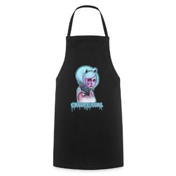 Creepy Girl Pastel Goth Girl Kawaii - Tablier de cuisine - noir - Devant - AI Model Male 185 dark (185cm)