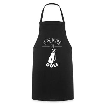 Je peux pas j'ai Golf Cadeau pour un Golfeur - Tablier de cuisine - noir - Devant - AI Model Male 185 dark (185cm)