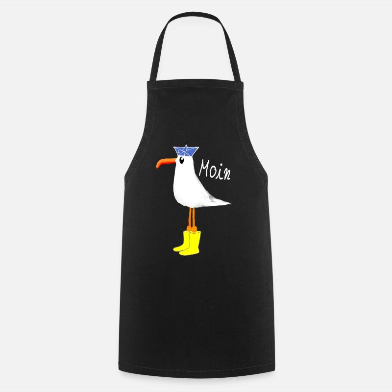 Moin Möwe Küste - Kochschürze - Schwarz