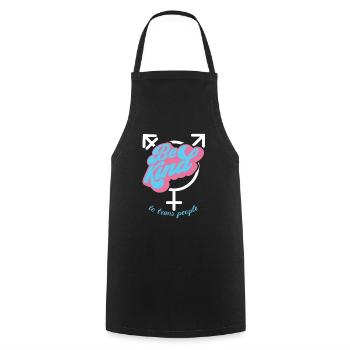 Be kind to trans people - Cooking Apron - black - Front - AI Model Male 185 dark (185cm)