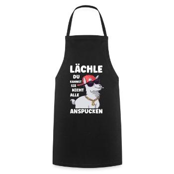 Lächle du kannst sie nicht alle Alpaka Sprüche - Kochschürze - Schwarz - Vorne - AI Model Male 185 dark (185cm)