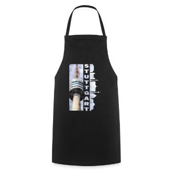 Stuttgart Germany City Skyline Home Love - Cooking Apron - black - Front - AI Model Male 185 dark (185cm)