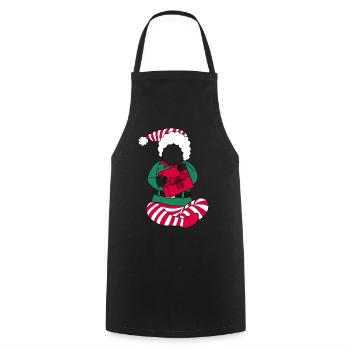 Bébé lutin de Noël - Tablier de cuisine - noir - Devant - AI Model Male 185 dark (185cm)