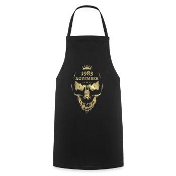 Novembre 1983 Skull Gold - Tablier de cuisine - noir - Devant - AI Model Male 185 dark (185cm)
