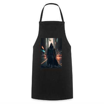 Faucheuse futuriste - Tablier de cuisine - noir - Devant - AI Model Male 185 dark (185cm)