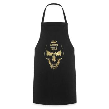 Juli 2009 Totenkopf Gold - Kochschürze - Schwarz - Vorne - AI Model Male 185 dark (185cm)