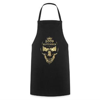 September 2009 Totenkopf Gold - Kochschürze - Schwarz - Vorne - AI Model Male 185 dark (185cm)