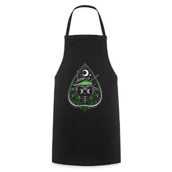 Green Witch Planchette Hexenkessel Hexenhut - Kochschürze - Schwarz - Vorne - AI Model Male 185 dark (185cm)