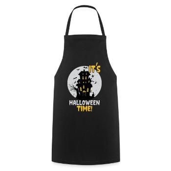 It's Halloween Time: Haunted House and Haunted Castle - Cooking Apron - black - Front - AI Model Male 185 dark (185cm)