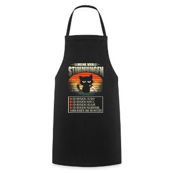 Mes quatre humeurs Cat Coffee Holiday - Tablier de cuisine - noir - Devant - AI Model Male 185 dark (185cm)