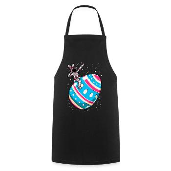 Astronaute - oeuf de pâques space - Tablier de cuisine - noir - Devant - AI Model Male 185 dark (185cm)