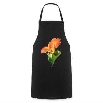 Magie de la Fleur de Calla d’Orange - Tablier de cuisine - noir - Devant - AI Model Male 185 dark (185cm)