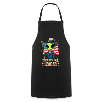 Alien Take Me To Your Leader USA Patriot - Tablier de cuisine - noir - Devant - AI Model Male 185 dark (185cm)