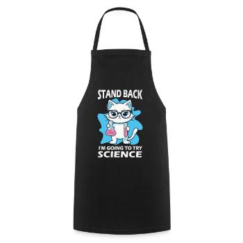 Résignation - J’essaie la science - Tablier de cuisine - noir - Devant - AI Model Male 185 dark (185cm)