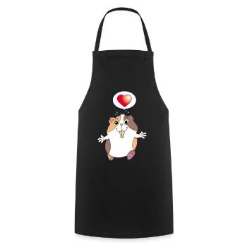 Cute Hamster - Cooking Apron - black - Front - AI Model Male 185 dark (185cm)