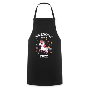 Awesome Since 2022 - Kids Birthday Unicorn - Cooking Apron - black - Front - AI Model Male 185 dark (185cm)