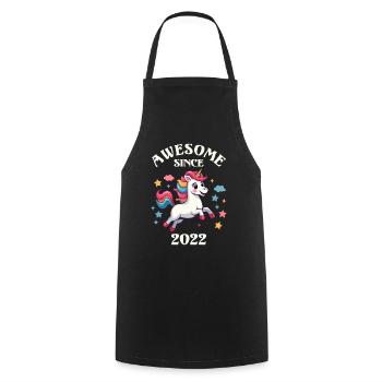 Awesome Since 2022 - Kids Birthday Unicorn - Cooking Apron - black - Front - AI Model Male 185 dark (185cm)