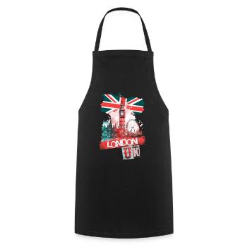 London England Stadt Skyline Big Ben Bunt Splash - Kochschürze - Schwarz - Vorne - AI Model Male 185 dark (185cm)
