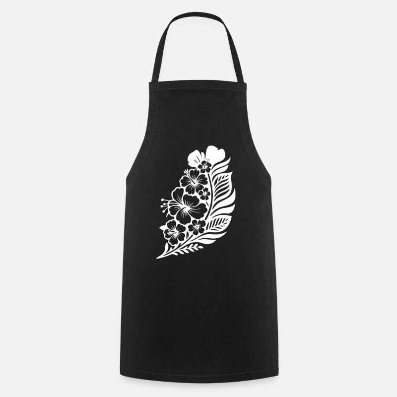 Tropical Floral Pattern for Summer Wear - Cooking Apron - black