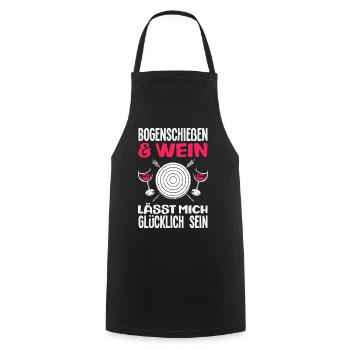 I go archery - Cooking Apron - black - Front - AI Model Male 185 dark (185cm)